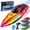 RED, variant on Zeemoto 10 Inch RC Boat, 15 KM/H Remote Control Racing Boat with 7-Mode LED Lights, 3 Speeds, 2 Batteries, Auto Flip Recovery, Blue