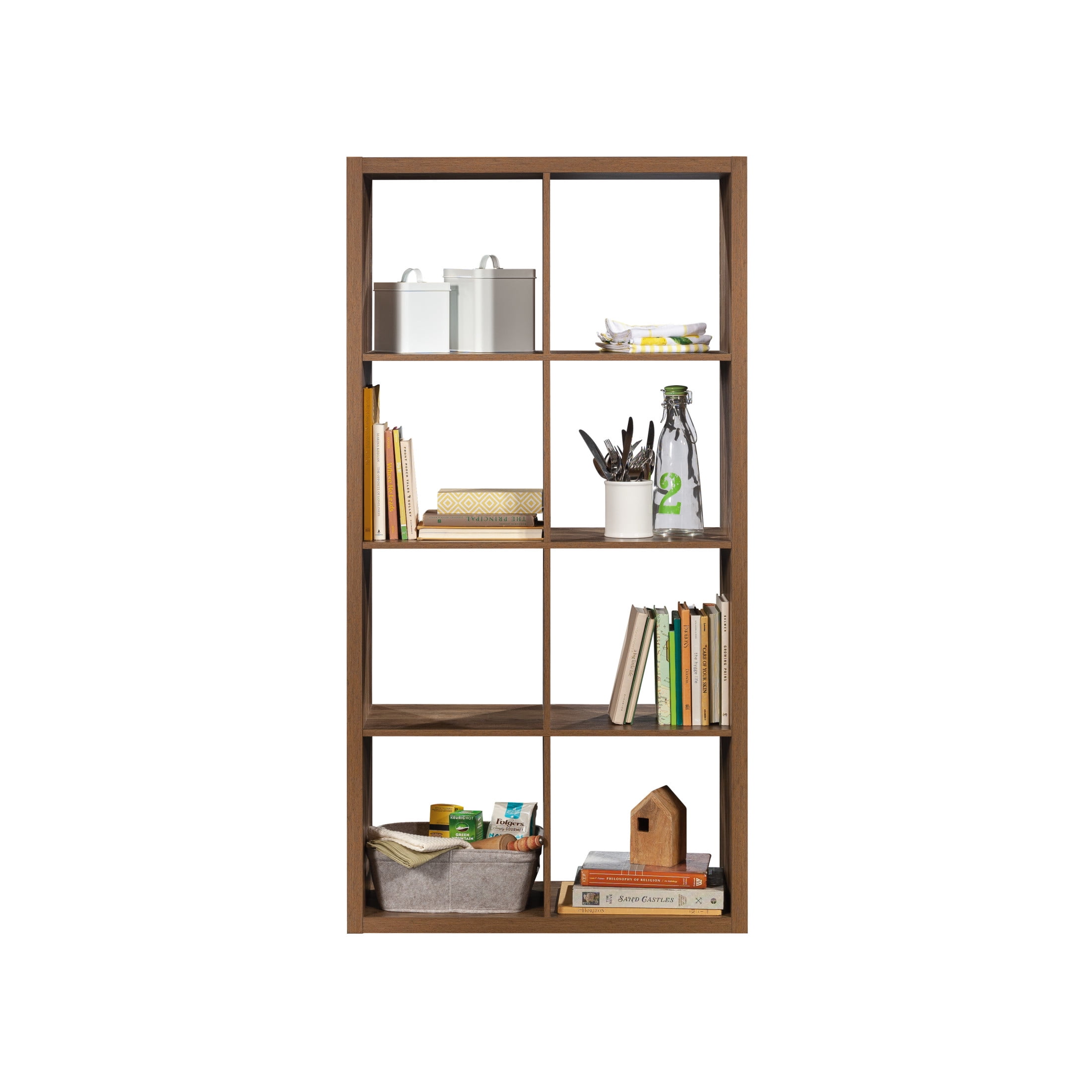 Sauder 8-Cube Organizer Storage Bookcase, Rural Pine Finish
