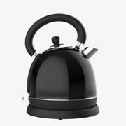 Culinary Chef 1.8 Quart 1,500-Watt Retro Porcelain Electric Water Kettle with Thermometer, Black