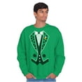 thumbnail image 4 of Irish Leprechaun Tuxedo St Pattys Tux Men's Crewneck Sweatshirt Brisco Brands S, 4 of 6
