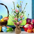 thumbnail image 4 of Zeranth Easter Egg Tree Branch Ornament Wrapped on Wood Base,Fake Silk Flowers Tree Tabletop Decoration for Holiday Party, 4 of 7