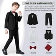thumbnail image 6 of CARETOO Boy Suit 6 Pcs Boy Formal Wear Including Vest,Pants, Dress Shirt,Kerchief and Bow Tie for Formal Occasions Size 9t, 6 of 11