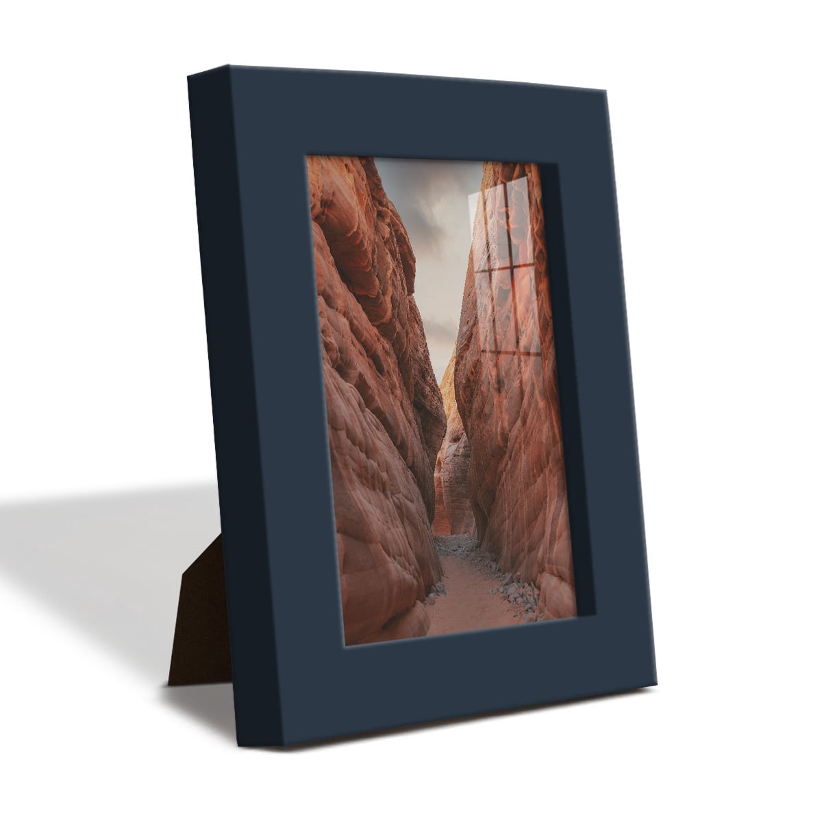 Modern 3.5 in. x 5 in. Dark Blue Picture Frame (Set of 4)