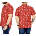 thumbnail image 6 of HAPPY BAY Men's Beach Short Sleeve Funky Santa Claus Party Dress Shirt Holiday Hawaiian Ugly Christmas Tree Gifts shirts for Men XXL Xmas Theme, Red, 6 of 7