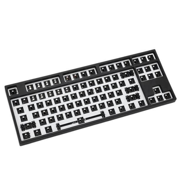 Kit de teclado mecánico de perfil bajo con LED RGB y 87 teclas para ordenador portátil Negro