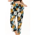 thumbnail image 2 of Defitshape Women's Pajamas Pants Cotton Capris Floral Printed Stretch Sleep Bottoms Comfy Mid Rise Long Pj Pant Blue X-Large, 2 of 4
