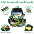 thumbnail image 4 of lvyH Clear Backpack for Girls Boys,3pcs See Through Transparent Backpacks Set Cartoon Heavy Duty Daypack with Lunch Bag Pen Case,Green Dinosaur, 4 of 8