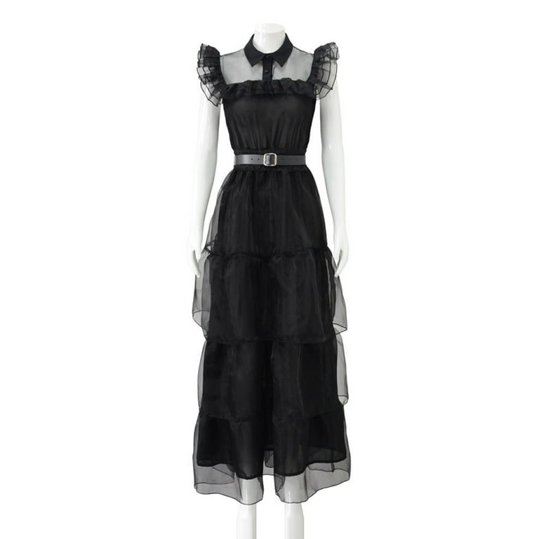 Wednesday Addams Dress Wednesday Addams Raven Black Party Dance Dress  Cosplay Costumes