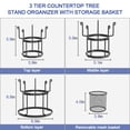 thumbnail image 5 of Auledio 3 Tier Metal Wire Mug Tree Stand for Countertop or Pantry Vintage, Black, 5 of 7