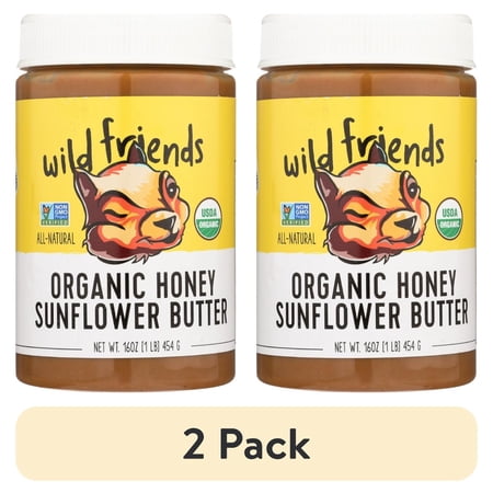 (2 pack) Wild Friends Nut Butter, Honey Sunflower, Organic, 16 Oz