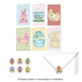 thumbnail image 3 of YIKA Easter Eggs Bunnies Chicks Greeting Cards Envelopes Stickers Holiday Greeting Card Set, 3 of 6