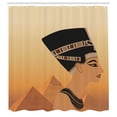 thumbnail image 2 of Ambesonne Vintage Shower Curtain, Egyptian Pyramids, 69"Wx70"L, Amber Beige, 2 of 4