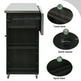 thumbnail image 4 of Euroco Outdoor Rolling Kitchen Island with Storage Shelves, Spice Racks, Towel Bars & Bottle, Foldable Stainless Steel Top, Solid Fir Wood Frame, 4 of 9