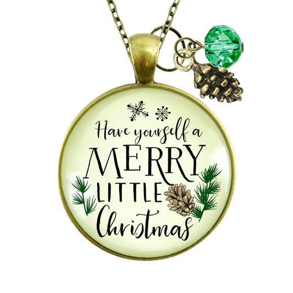 Have Yourself Merry Little Christmas Necklace Gutsy Goodness Adult Bronze Metal Female Jewelry