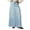 Light Blue #065, variant on Women Trendy Denim Maxi Skirt High Waist A-Line Frayed Hem Loose Long Jean Skirt Army Green M
