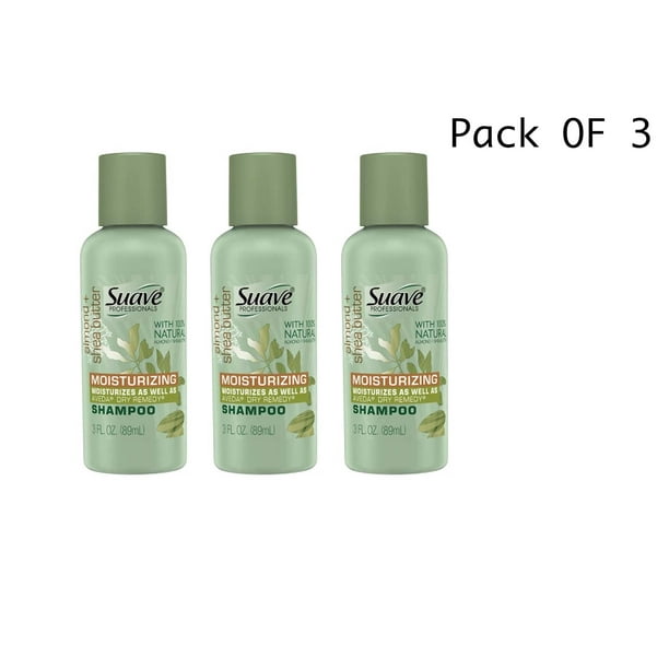 Suave Professionals Almond + Shea Butter Moisturizing Nourishing Daily  Shampoo, 3 fl oz, Travel Size (Pack Of 3) 