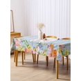 thumbnail image 3 of Easter Rectangle Tablecloth, Spring Watercolor Bunny Eggs Flower Wood Grain Blue Waterproof & StainResistant Tablecloth, Washable Oil-proof Table Cover for Dining/Party/Wedding/Buffet 54x108 In, 3 of 9