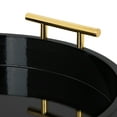 thumbnail image 3 of Kate and Laurel Lipton Modern Round Tray, 15.5" Diameter, Black and Gold, Decorative Accent Tray for Storage and Display, 3 of 5