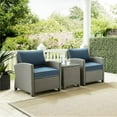 thumbnail image 2 of Afuera Living Taditional 3 Piece Patio Conversation Set in Navy and Gray, 2 of 13