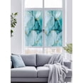 thumbnail image 4 of Non-Adhesive Static Cling Window Tint, Turquoise Marble Window Privacy Film Frosted, Abstract Modern Art Marble Crack Insulated Windows Frosted Films for Living room, 35.4 x 78.7 Inches, 4 of 9