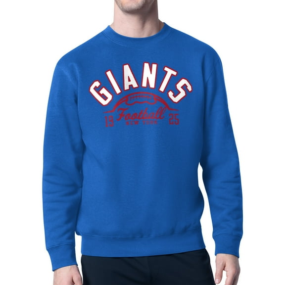 Men's Starter Royal New York Giants Half Ball Team Graphic Fleece Pullover Sweatshirt