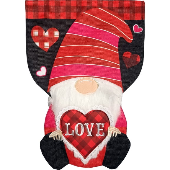 Briarwood Lane Valentine's Garden Flag 12x18 For Outdoor Love Gnome Burlap For Valentine's Heart Garden Flag Flags For Outside