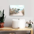 thumbnail image 4 of Beach Canvas Wall Art for Bathroom Ocean Pictures Seaside Bicycle Canvas Print Seascape Painting Framed Teal Aqua Blue Calming Shoreside Artwork for Modern Coastal Themed 12x16in, 4 of 6