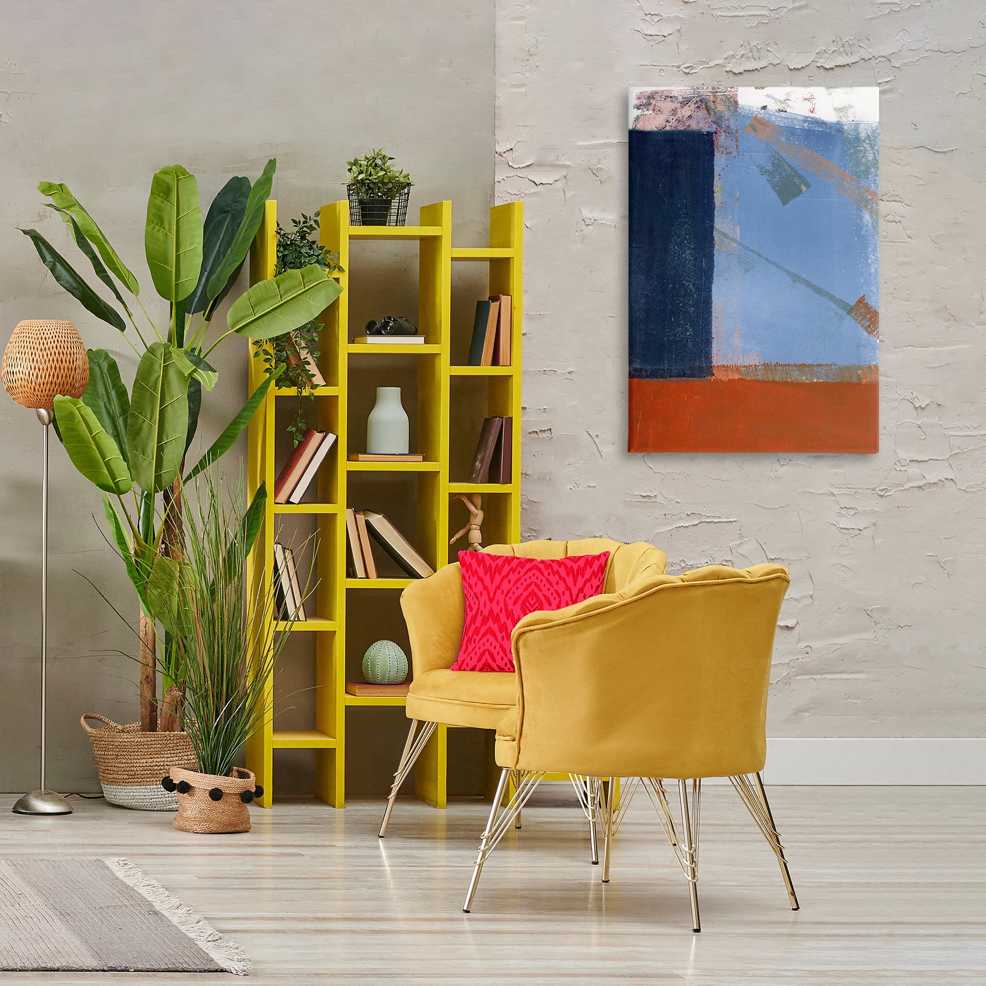 Stupell Industries Structured Shapes Abstract Abstract Painting Wrapped Canvas Art Print Wall Art, 24 x 36