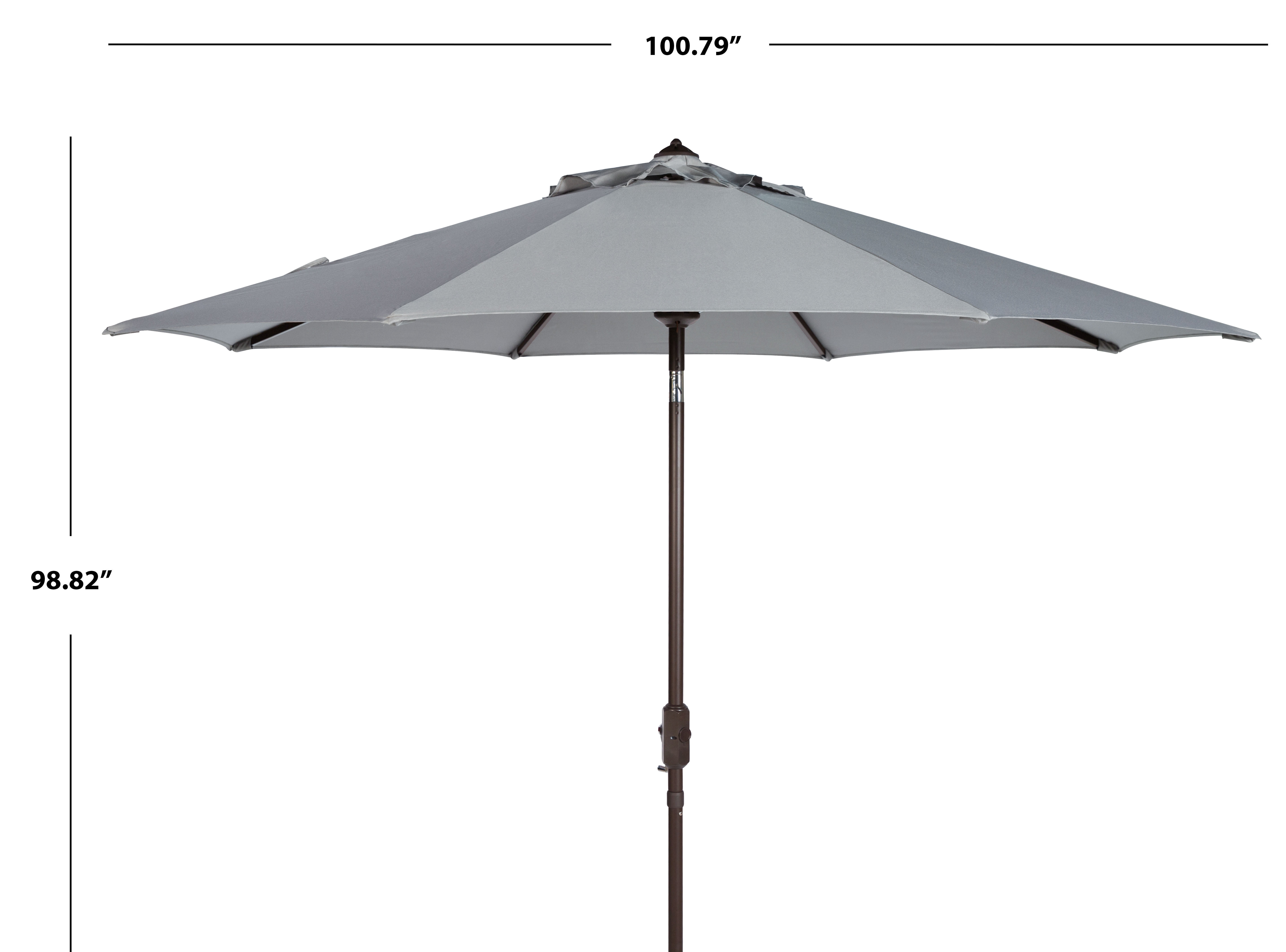 Safavieh Ortega 9' Market Crank Auto Tilt Patio Umbrella, Grey