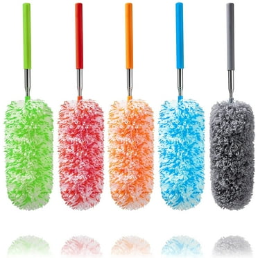 5 Packs Microfiber Feather Duster, Microfiber Hand Washable Extendable Dusters for Cleaning Office, Car, Computer, Air Condition