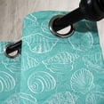 thumbnail image 3 of Ambesonne Sea Shells Grommet Curtain, Doodle Marine Lines, 50" x 72", Seafoam White, 3 of 6