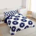 thumbnail image 3 of jejeloiu Cute Flowers Daisy Queen Comforter Set,Blue Floral Blossom Bedding Comforter Set For Girls Kids Reversible 3-Piece, 3 of 8