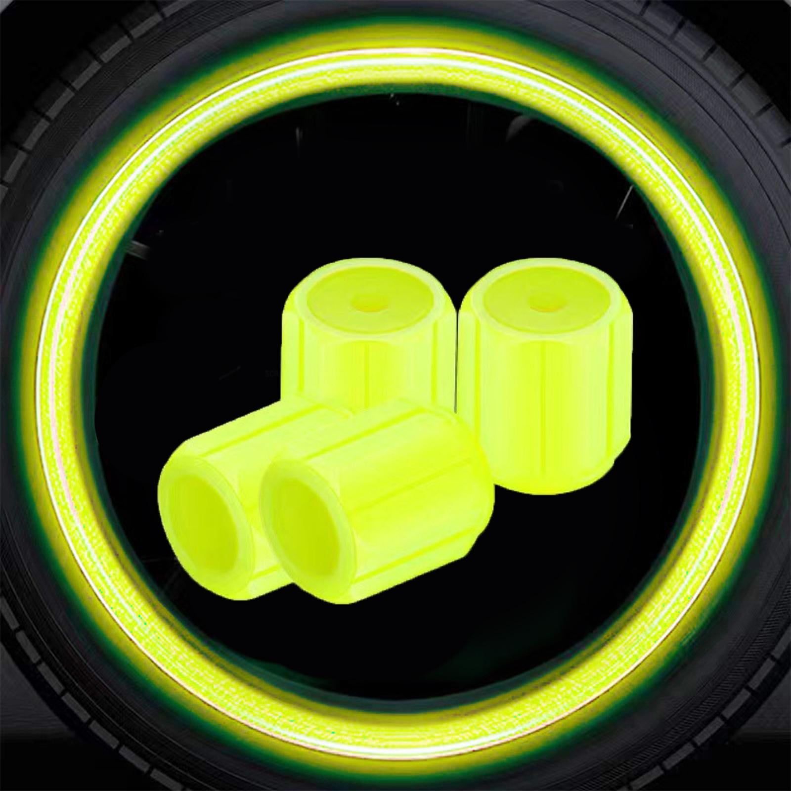 MAPPERZ Tire Valve Stem Caps Universal for Car, Bikes, Trucks, Luminous  Fluorescent Glow in The Dark Air Cover, Tire Pressure Radium Caps