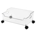 thumbnail image 1 of Ouitble Conteneurs De Rangement à Roulettes, Boîte De Rangement En Plastique Transparente Sous le Bureau Pour Livres Avec Rouleau Pour Dortoir D'école, Bureau, Chambre à Coucher, 1 of 12