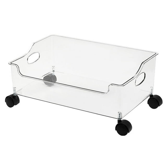 Ouitble Conteneurs De Rangement à Roulettes, Boîte De Rangement En Plastique Transparente Sous le Bureau Pour Livres Avec Rouleau Pour Dortoir D'école, Bureau, Chambre à Coucher