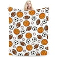 thumbnail image 3 of LHSHID American Football Cool Sport Ball Throw Blanket Soft Bed Bedding Warm Cozy Plush Flannel Fleece Blankets Gifts for Kids Boys Teens Sofa Couch Bedroom Home Decor 60x80in, 3 of 6