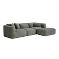 thumbnail image 6 of Harper & Bright Designs Modular Foam Sectional with Ottoman, Velvet 4 Seater Compressed Sofa, Floor Sponge Couch for Living Room, Gray, 6 of 11