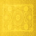thumbnail image 1 of Ahgly Company Machine Washable Indoor Square Abstract Yellow Modern Area Rugs, 6' Square, 1 of 4