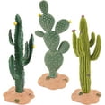 thumbnail image 1 of HUGFEGWE DOERDO 3 Pcs Resin Cactus Decor Simulation Cactus Plant Landscaping Decoration for Tortoise Lizard Gecko Bearded Dragon, 5.5x2 Inch CJB91-90270, 1 of 7