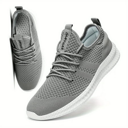 VECPIO Trendy Breathable Lace Up Knit Sneakers With Assorted Colors Casual Outdoor Running Walking Shoes
