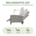 thumbnail image 3 of Fauteuil Inclinable de Patio - Chaise d'Extérieur Réglable en Osier Gris avec Coussin Gris et Table d'Appoint pour Jardin/piscine/balcon (Lot de 1), 3 of 7