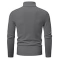 thumbnail image 3 of LOVZFMLL Men's Sweaters, Solid Color Turtleneck Ribbed Pullover, Casual Mandarin Collar Half-Zip Layering Shirt, Warm Winter Tops, Fall Clothes, 3 of 8