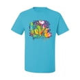 thumbnail image 2 of Wild Bobby, Colorful Rainbow Paint Love Streetwear Men's Graphic T-Shirt, Light Turquoise, Small, 2 of 3