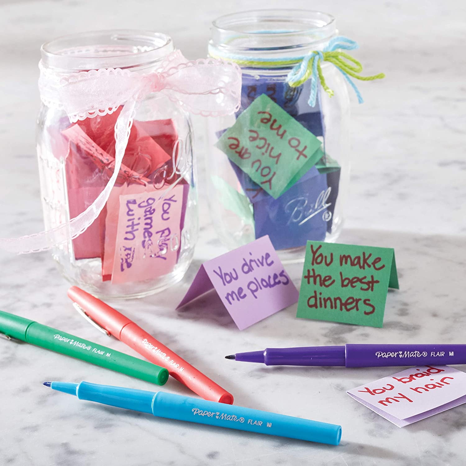 Paper Mate Flair Felt Tip Pens, Medium Point (0.7mm), Tropical Colours, 12 Count