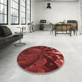 thumbnail image 3 of Ahgly Company Indoor Round Patterned Crimson Red Area Rugs, 6' Round, 3 of 6