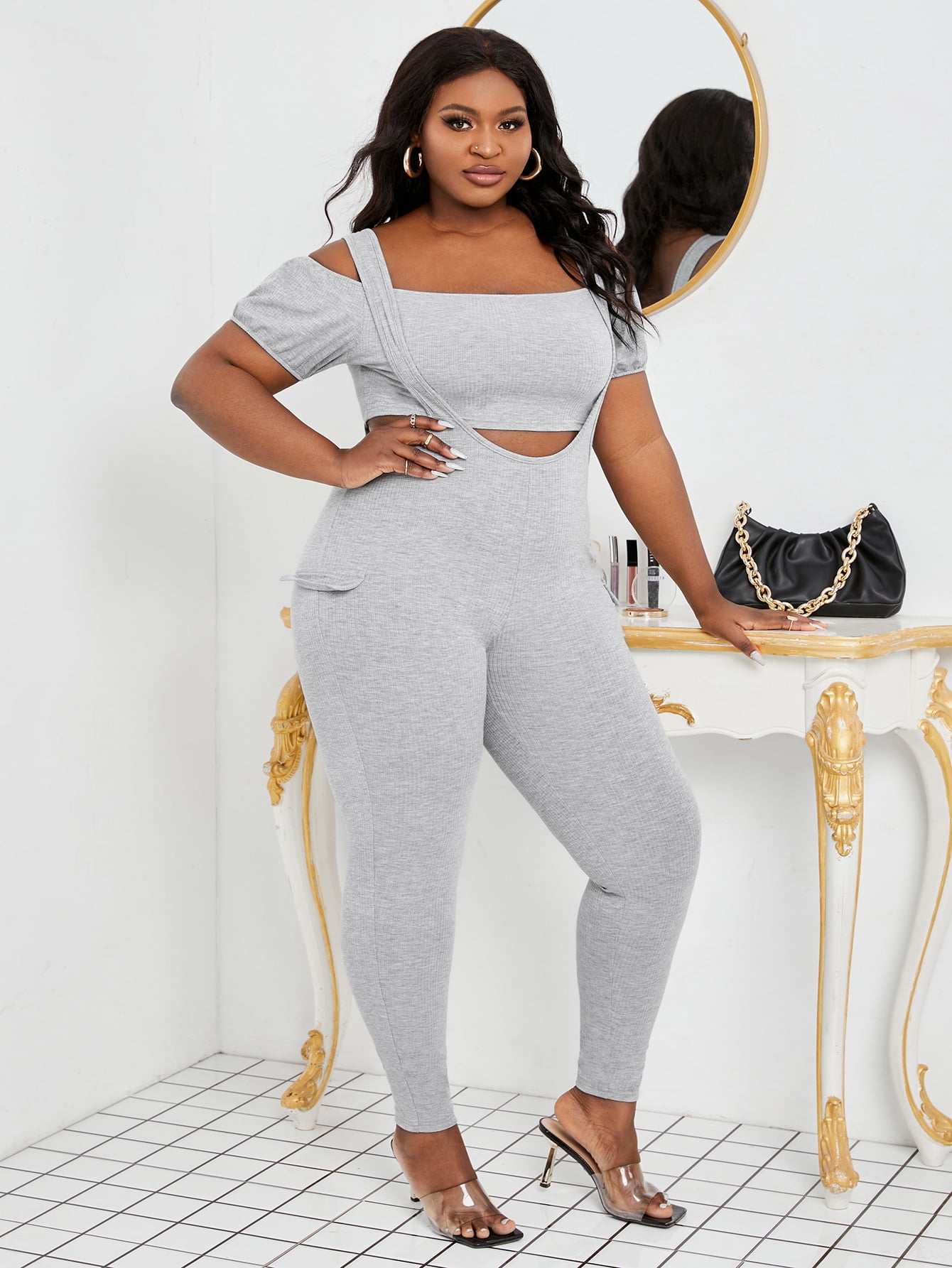 Shoulder Crop Top Pinafore Pants 2022 