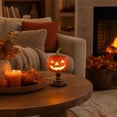 thumbnail image 4 of Sruoe Halloween Pumpkin Table Lamp,Jack O Lantern Resin Night Light, Halloween Decorations Indoor, Luminous Desktop Ornament for Bedroom Fireplace Entryway Gothic Home Halloween Party Holiday Gift, 4 of 7