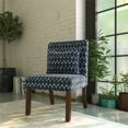 thumbnail image 2 of HomePop Fauteuil d'Appoint en Tissu Transitionnel avec Coussin Bleu Texturé, 2 of 12