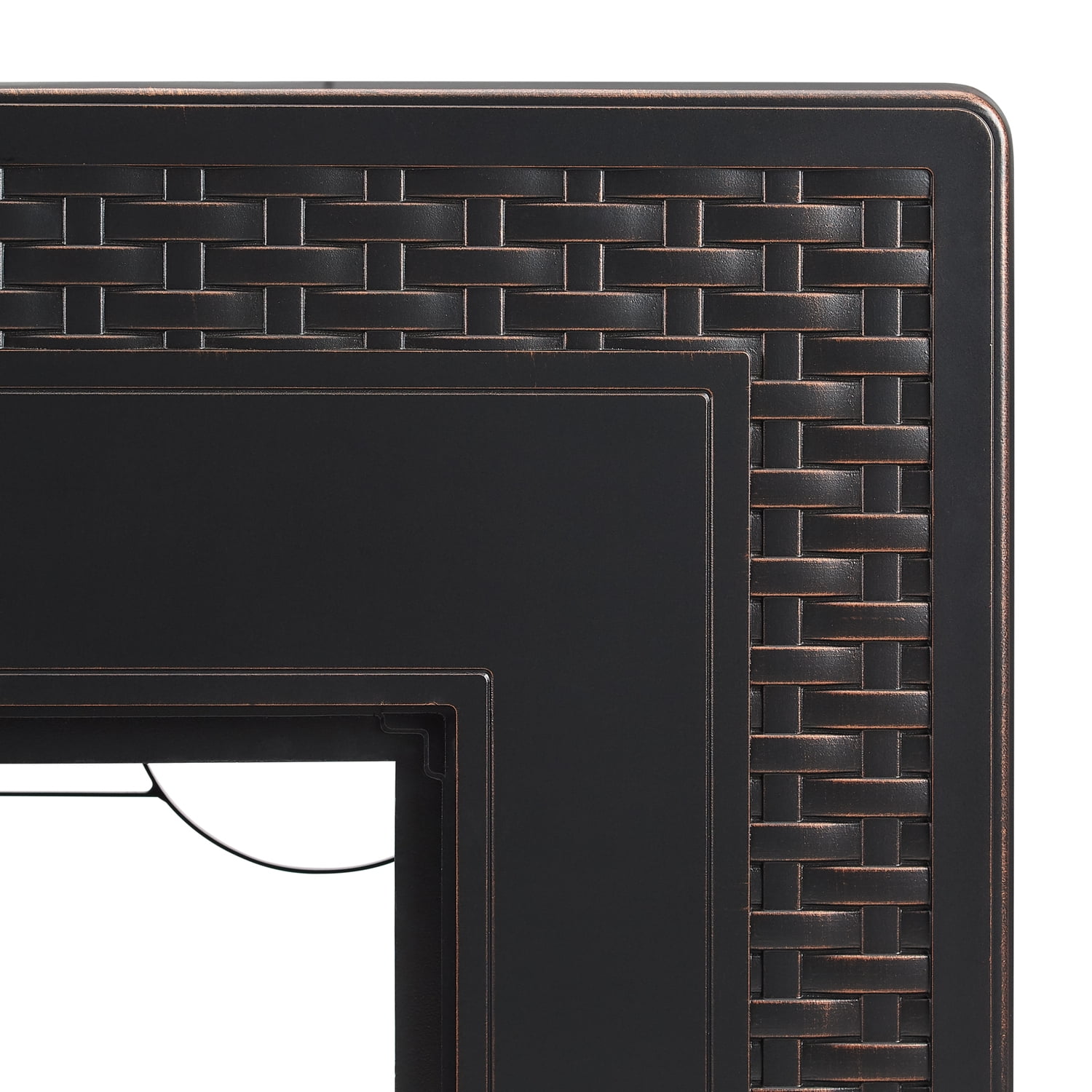 Rectangular Gas Fire Pit - Aluminum Outdoor Patio Heater - 45000 BTU - Bronze Finish