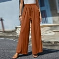 thumbnail image 7 of Diufon Wide Leg Palazzo Pant for Women Cotton Linen Wide Leg Trouser Solid Color Lightweight Loose Pants (XX-Large, Wine), 7 of 7
